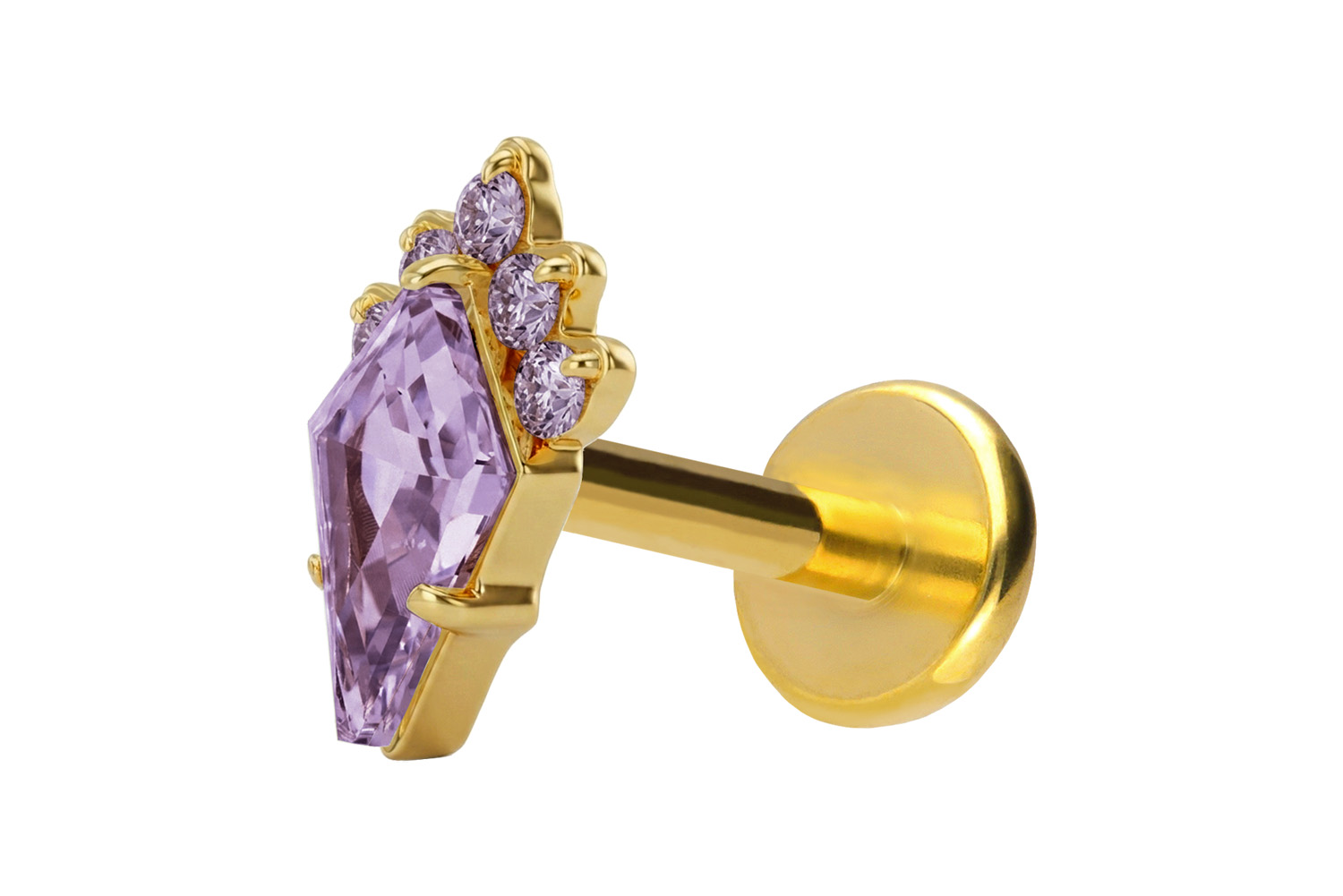 Titan Labret mit Push Fit KRISTALLSCHILD | GO = Goldfarben | 1 | 10 | LL = Lila | PFT5167_[300772]